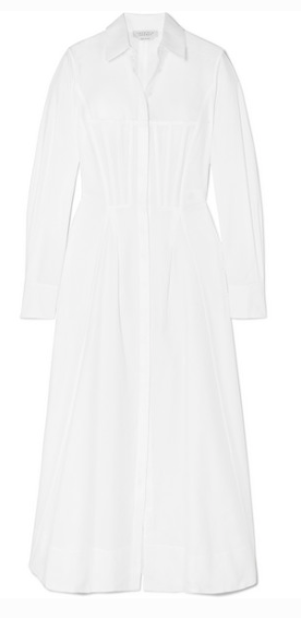 GABRIELA HEARST EUGENE COTTON-PIQUÉ MIDI DRESS