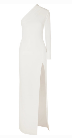 SOLACE LONDON NADIA ONE-SHOULDER STRETCH-CREPE