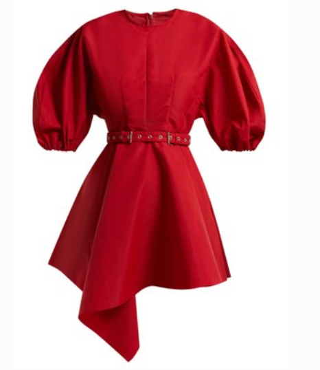 Marques' Almeida Asymmetric belted taffeta dress