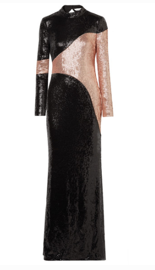 RACHEL ZOE GENEVIEVE OPEN-BACK TWO-TONE SEQUINED