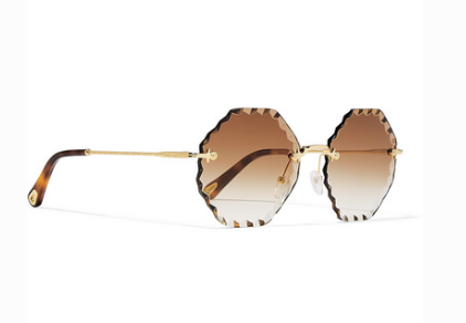 CHLO OCTAGON FRAME GOLD TONE SUNGLASSES Uberchique