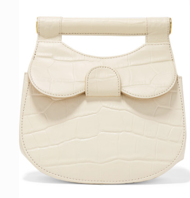 STAUD MADELINE MINI CROC-EFFECT LEATHER SHOULDER BAG