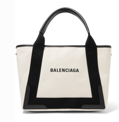 BALENCIAGA CABAS SMALL LEATHER-TRIMMED CANVAS TOTE – Uberchique BALENCIAGA CABAS SMALL LEATHER-TRIMMED CANVAS TOTE – Uberchique