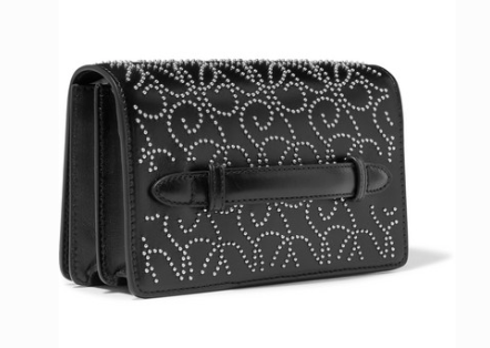 ALAÏA MINI STUDDED LEATHER CLUTCH