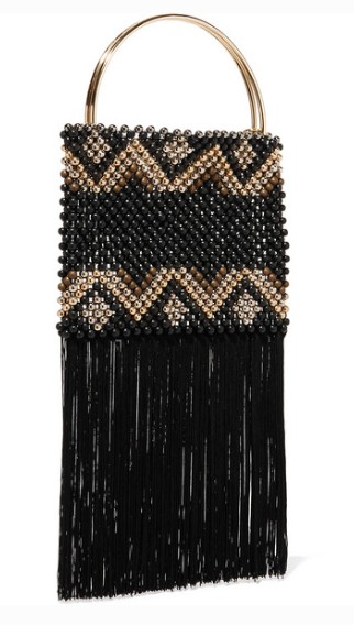 ROSANTICA JANICE FRINGED BEADED POUCH
