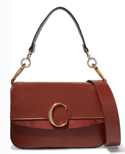 CHLOE CHLOE C MEDIUM SUEDE TRIMMED LEATHER SHOULDER Uberchique