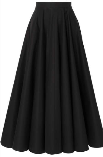 ALAÏA PLEATED COTTON-TWILL MIDI SKIRT