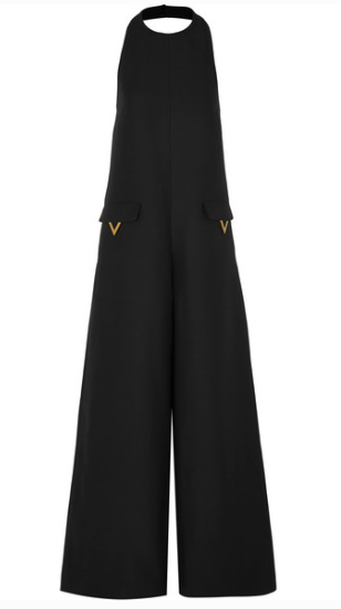 VALENTINO EMBELLISHED WOOL AND SILK-BLEND JUMPSUIT