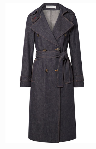 Victoria Beckham - Belted Denim Trench Coat - Dark denim
