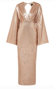 RASARIO SEQUINED CREPE GOWN