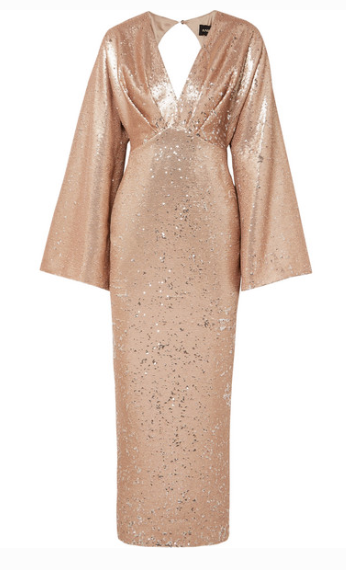 RASARIO SEQUINED CREPE GOWN