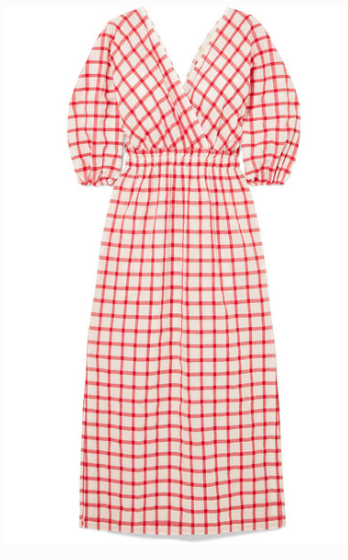 MARA HOFFMAN NAMI CHECKED ORGANIC COTTON DRESS
