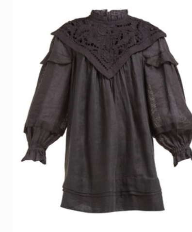 ISABEL MARANT  Galia lace and linen-poplin dress