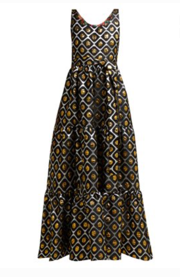 LA DOUBLEJ  Pellicano geometric-print brocade dress