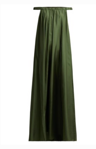 three graces london green dress Three Graces London Rose Linen Midi Dress In Forest Green