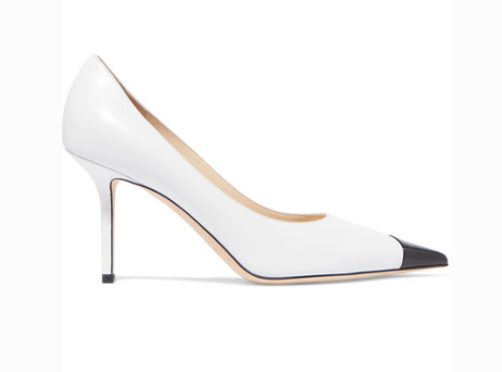 JIMMY CHOO LOVE 85 MISMATCHED TWO-TONE MATTE AND PATENT-LEATHER