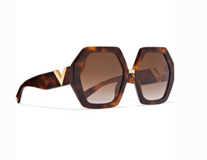 Valentino Valentino Garavani hexagon-frame tortoiseshell acetate sunglasses