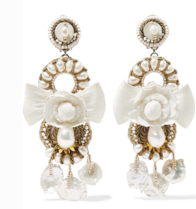 Ranjana khan 2025 white earrings
