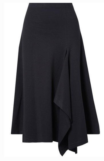 ROSETTA GETTY DRAPED STRETCH-JERSEY MIDI SKIRT