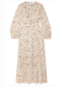 ZIMMERMANN Honour belted floral-print broderie anglaise cotton midi dress