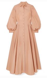 ALAÏA Pleated cotton-poplin dress