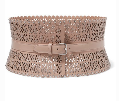 ALAÏA Laser-cut studded leather waist belt