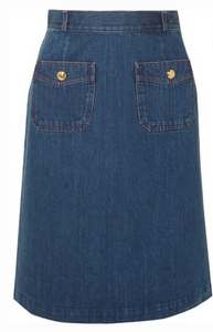 GUCCI Button-embellished denim skirt