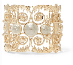 ETRO Gold-tone, crystal and faux pearl cuff