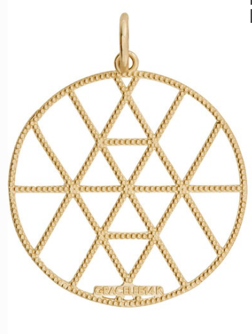 GRACE LEE Geo Disc gold pendant