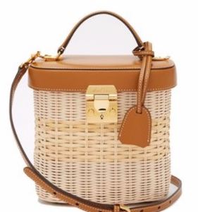 MARK CROSS Benchley rattan and leather shoulder bag