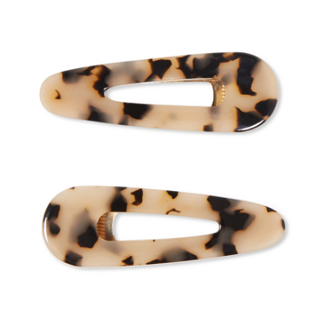 VALET Kelly set of two tortoiseshell resin hair clips