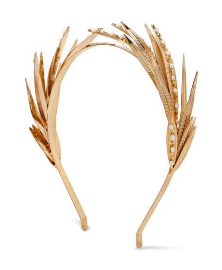 ROSANTICA Apache gold-tone pearl headband