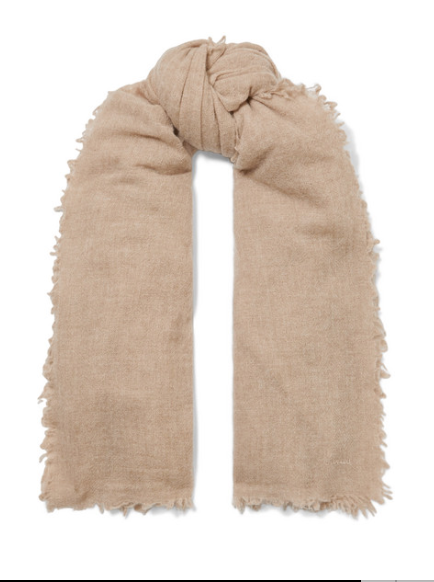 CHAN LUU Frayed cashmere scarf